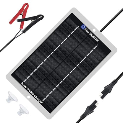 2.5W Solar Car Battery Charger Maintainer 12V Waterproof Solar Panel Portable Solar Trickle Charger for Car Truck Boat Lawn Mower RV Trailer Tractor Utility Vehicle Battery