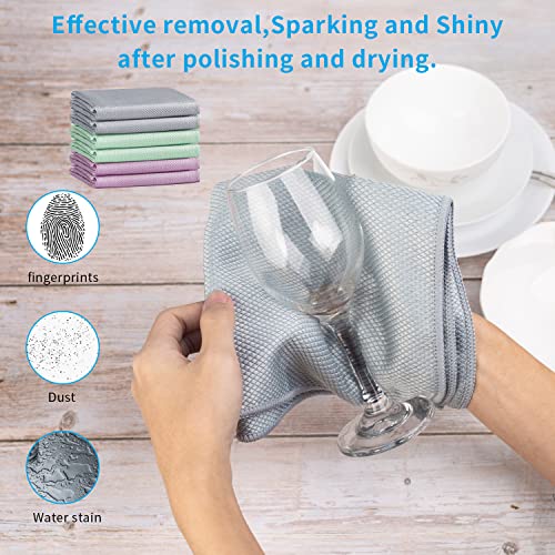 Fish Scale Streak Free Magic Glass Window Car Mirror Microfiber Cleaning Cloth Cleaner Cloths (6 Count)