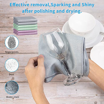 Fish Scale Streak Free Magic Glass Window Car Mirror Microfiber Cleaning Cloth Cleaner Cloths (6 Count)