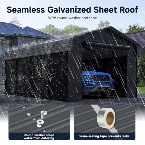 12x20 FT Heavy Duty Metal Carport with Removable Sidewalls