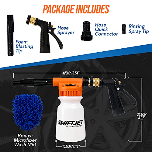 Car Wash Foam Gun + Microfiber Wash Mitt