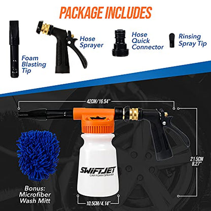 Car Wash Foam Gun + Microfiber Wash Mitt
