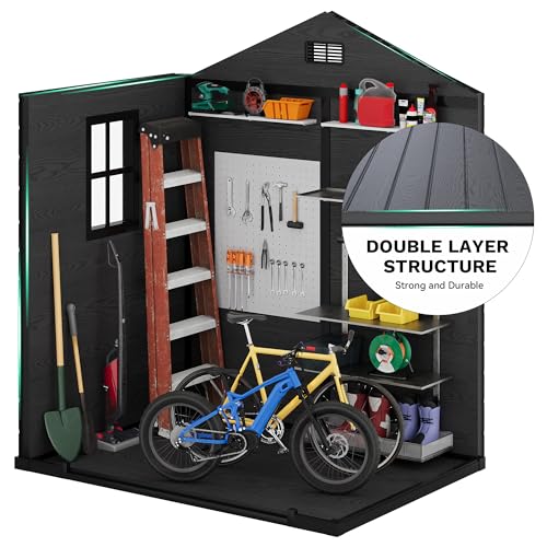 6X5FT Resin Storage Shed with Reinforced Floor