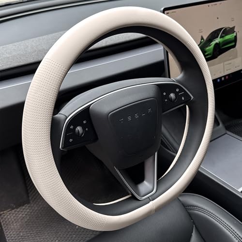 Nappa Leather Steering Wheel Cover for Tesla Model Y