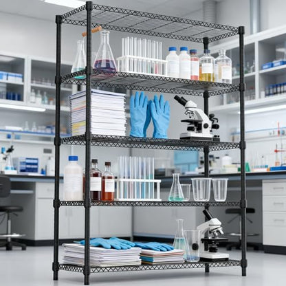1750LBS 47.2" W 5 Tiers Shelf Steel Storage Shelves Shelving Unit Steel Organizer Wire Rack for Home