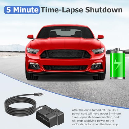 OBD to RJ11 Radar Detector Power Cord