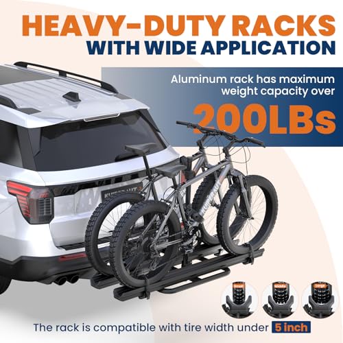 Aluminum 2 EBikes Rack Foldable 2'' Hitch Mounted Carrier Racks w