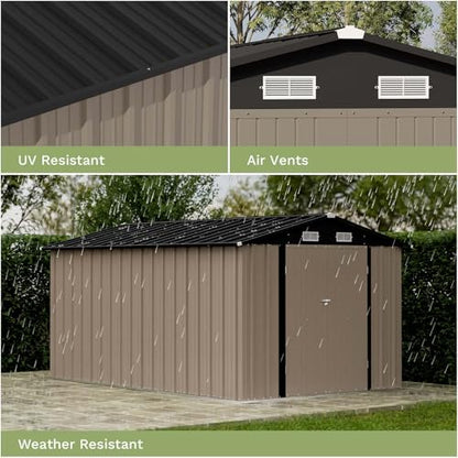 8 x 12 FT Metal Storage Shed for Outdoor