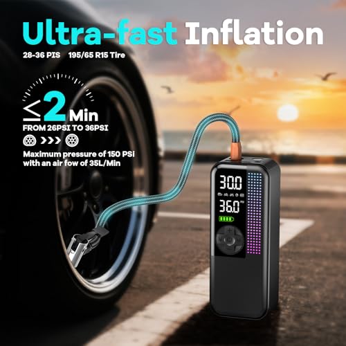 150PSI Portable Cordless Tire Inflator Air Compressor (24 Count)