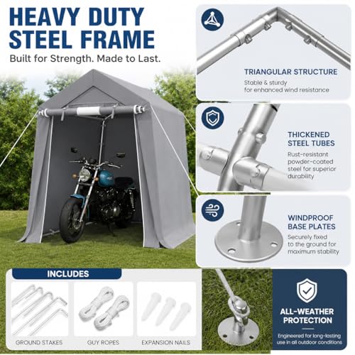 6x8 FT Outdoor Storage Shelter Shed Tent