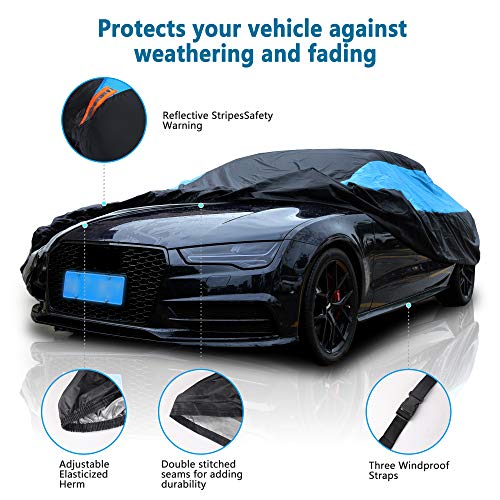Waterproof Car Cover All Weather Snowproof UV Protection Windproof Outdoor Full car Cover