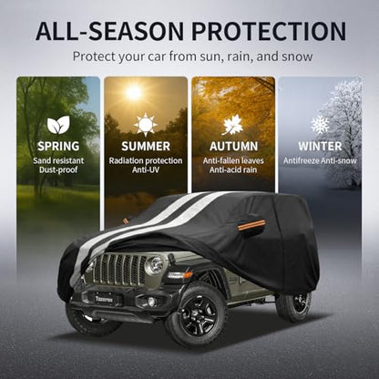 Multi Layer Car Cover Custom Fit for Jeep Wrangle 2 Door CJ YJ JK JL