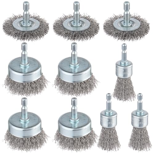 10 Pack Carbon Steel Wire Wheel Brush (10 Count)