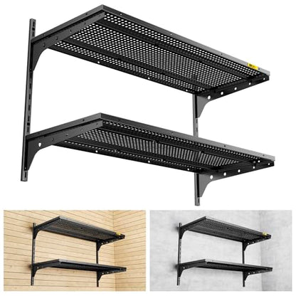2 Tier 1.3x3ft Garage Shelving Wall Mounted (2 Count)