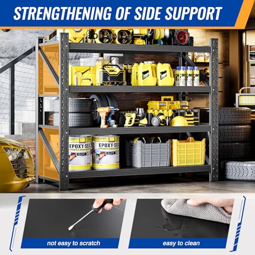 48" W Storage Shelves 3000lbs Garage Metal Shelving Heavy Duty Garage Shelves Adjustable Storage Shelves for Industrial
