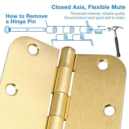 Rounded Door Hinges 3.5" X 3 1