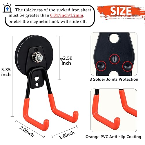 Heavy Duty Large Garage Magnet Hooks (3 Count)