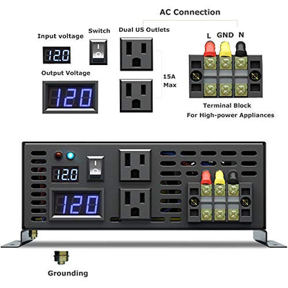 2500 watt 12V Pure Sine Wave Inverter
