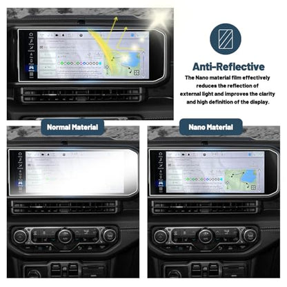 Screen Protector for Jeep Wrangler 12.3" Display Touchscreen Nano Films for 2025 2026 Jeep Wrangler Accessories