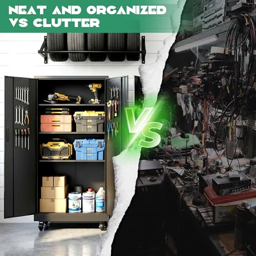 Rolling Tool Cabinet with Pegboard