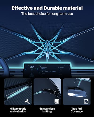 Windshield Sun Shade Umbrella for Truck [Vinyl Coating Heat Shield]