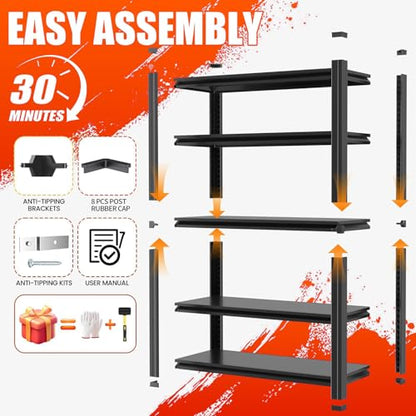 72''H × 36''W Garage Shelving