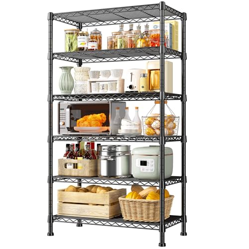 6 Tier Storage Shelves Metal Shelving for Storage Load 1000 LBS