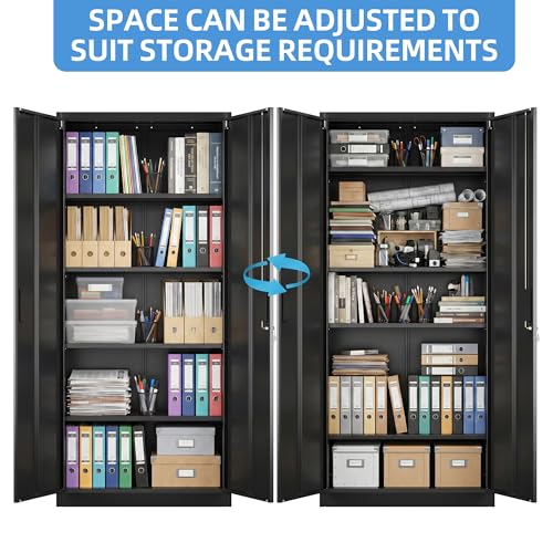 Metal Storage Cabinet with Doors and Shelves