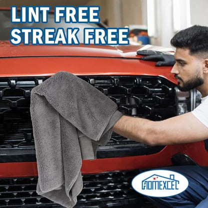 Professional Large Microfiber Car Drying Towels 4 Pack (4 Count)