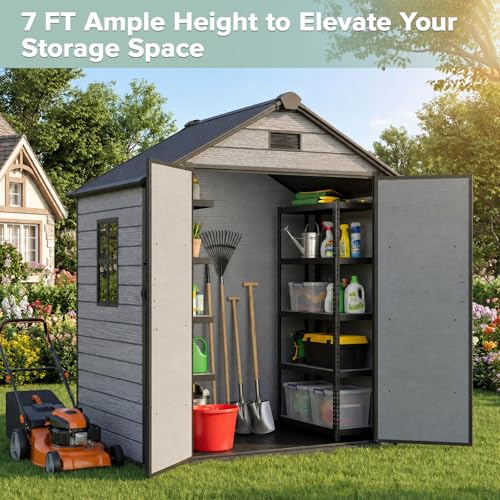 Outdoor Storage Shed 6x4.4 FT with Floor