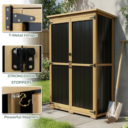 Outdoor Storage Shed with Adjustable Shelf