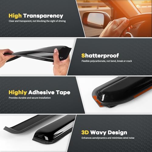 4 PCS in Channel Rain Guards for 2009 (4 Count)