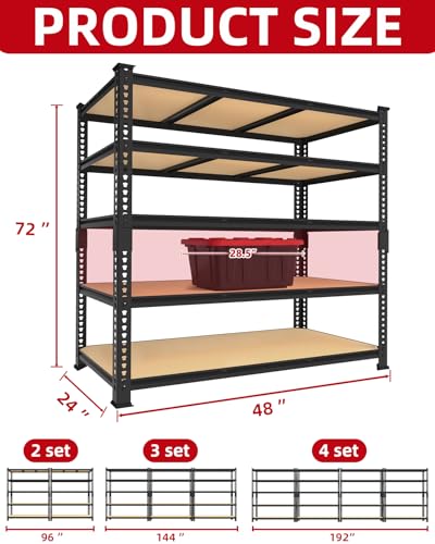 3250 LBS Heavy Duty Garage Storage Shelves Adjustable Shelf (4 Count)