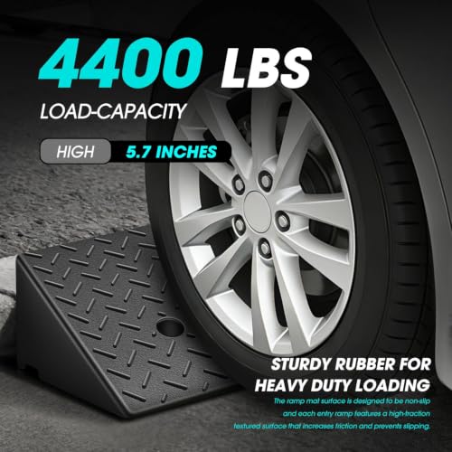 1pcs 5.7" Rise Rubber Curb Ramp Heavy Duty Loading Driveway Ramp Threshold Ramp 38.6" W x 14.8" D x 5.7" H for Loading Dock