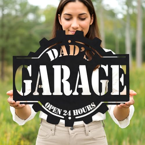 Custom Garage Workshop Metal Sign Personalized Tool Name Wall Art for Car Truck Mechanic Shop Decor Durable Steel Sign for Dad Husband Men’s Auto Workspace or Fence