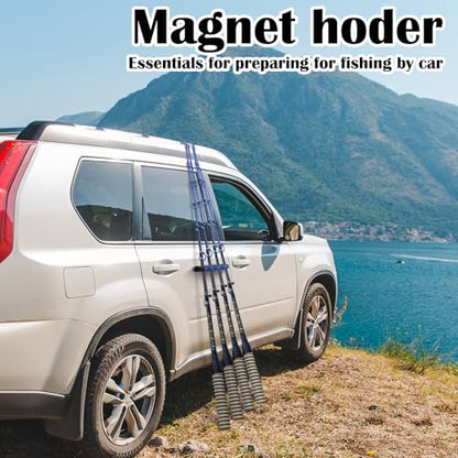 2 Pcs Magnetic Fishing Rod Holder for Car Fishing Pole Rack Vertical Rod Storage Holders for Truck Bed Boat Wall Garage Door (2 Count)
