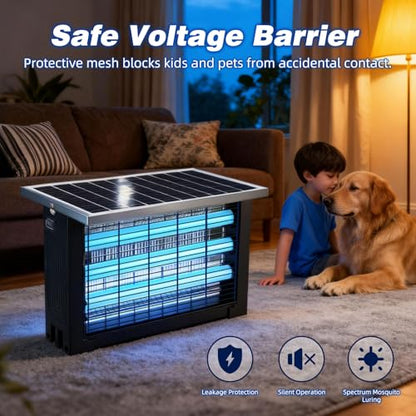 Powerful Large Solar Bug Zapper for 3000 sq.ft with 13FT Extension Cord