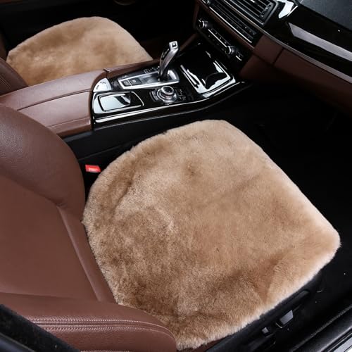 2 Pack Fuzzy Sheepskin Car Seat Covers for Soft Fur Wool Cushions (2 Count)
