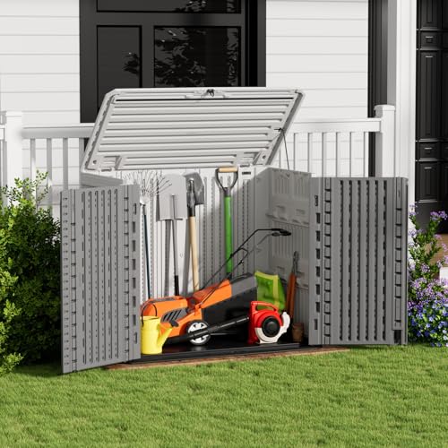 Outdoor Storage Shed Diamond Texture 4x3FT Horizontal Shed