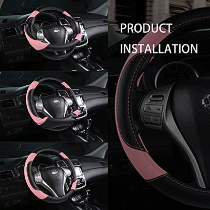 Leather Car Steering Wheel Cover