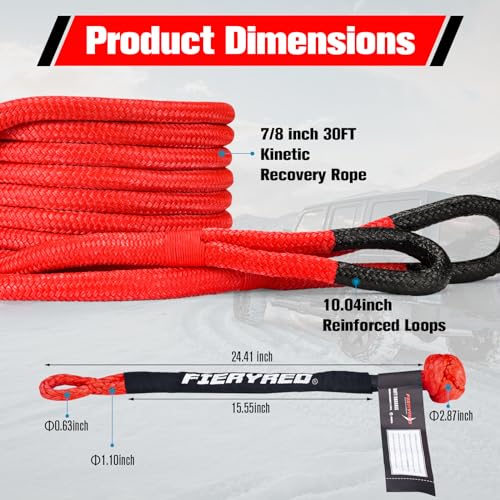 Kinetic Recovery Rope Kit with 2 Soft Shackles (30 Foot)