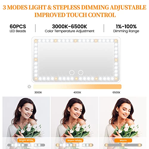 Car Sun Visor Vanity Mirror with Lights