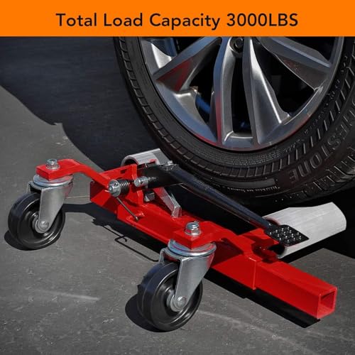 2 Pcs Car Wheel Dolly with Hydraulic Tire Jack (2 Count)
