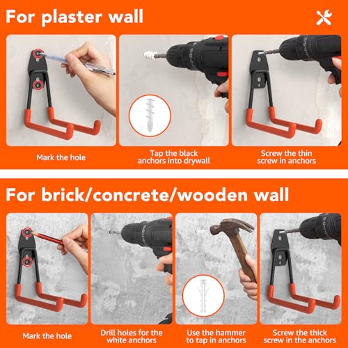 32 Pack Heavy Duty Wall Mount Garage Hooks