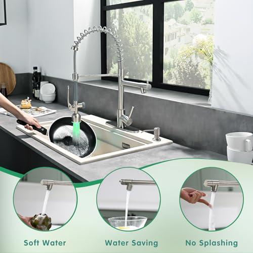 Commercial Kitchen Faucets with Pull Down Sprayer Brushed Nickel