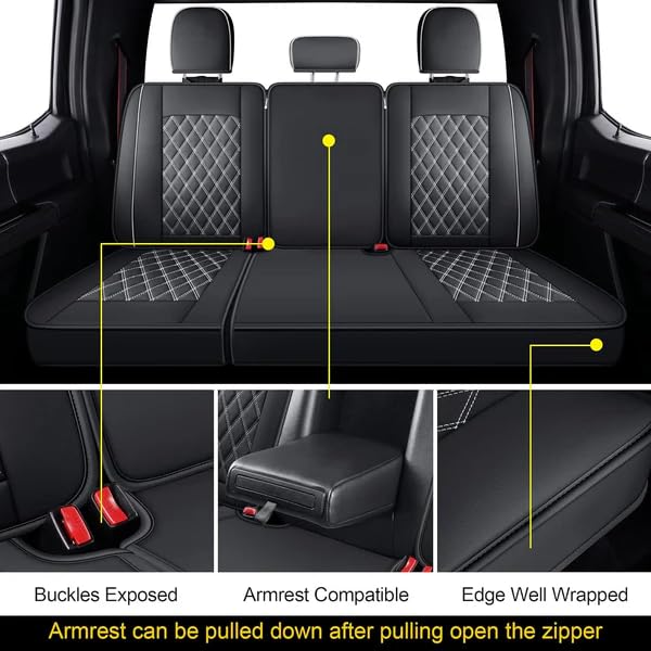 F150 Faux Leather Seat Covers Fit for 2015 (4 Count)