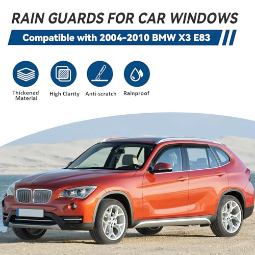 4pcs Window Visors Rain Guards for 2004 (4 Count)