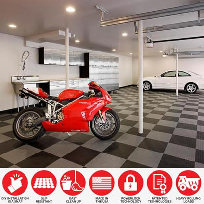 SnapLock GarageDeck 12"x12" Interlocking Garage Floor Tiles (48 Sq Ft)