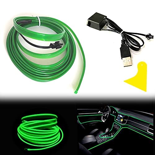 El Wire Green Interior Car LED Strip Lights
