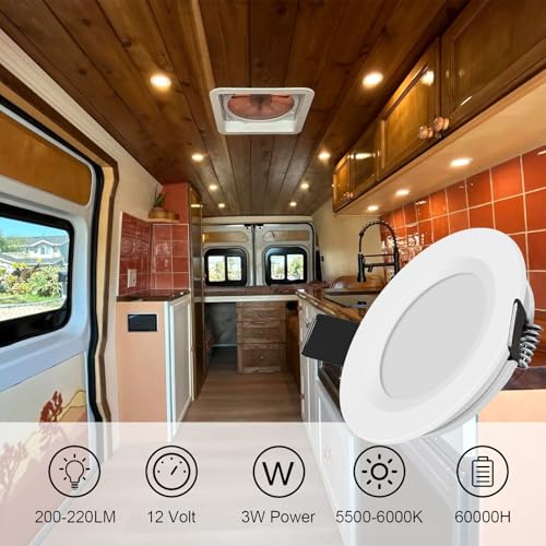 12V LED RV Puck Lights (6 Count)